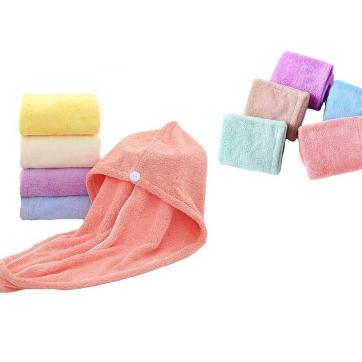 GENERICO - Toalla Para Secar Pelo Turbante Microfibra Colores