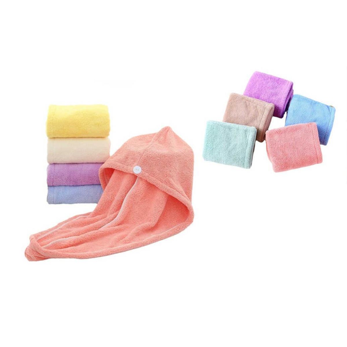 GENERICO - Toalla Para Secar Pelo Turbante Microfibra Colores