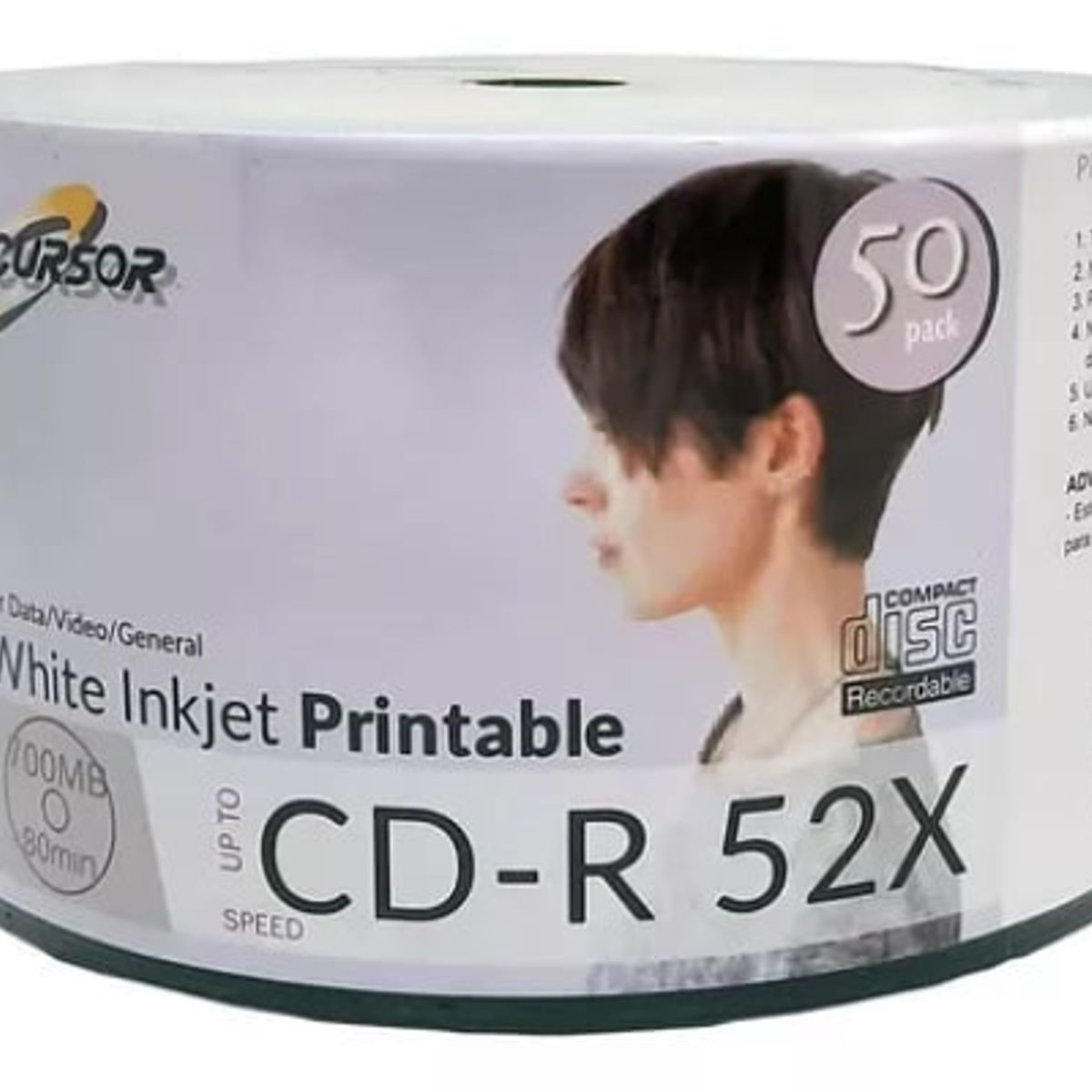 CURSOR - CD CURSOR Imprimible 52X - Pack 50 Unidades