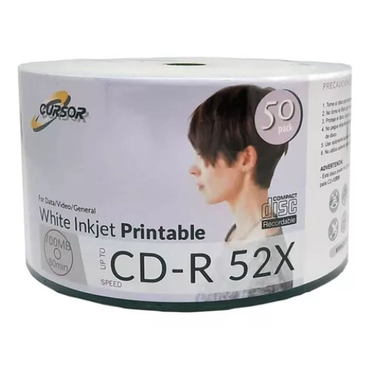 CURSOR - CD CURSOR Imprimible 52X - Pack 50 Unidades