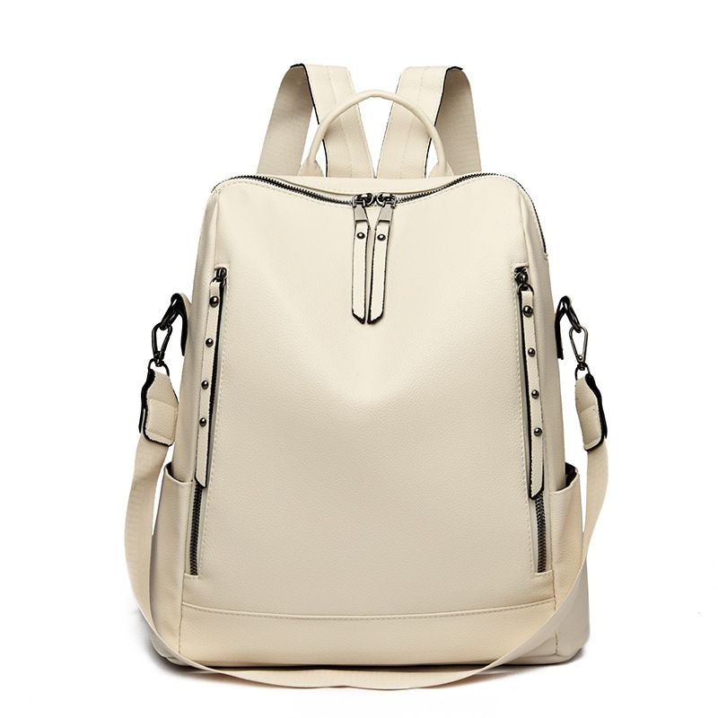 DANWEILE - Bolso crossbody de viaje de cuero de gran capacidad Mochila-Negro