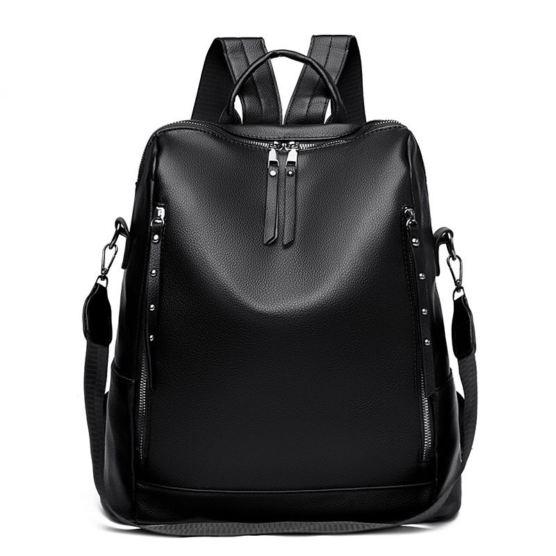 DANWEILE - Bolso crossbody de viaje de cuero de gran capacidad Mochila-Negro