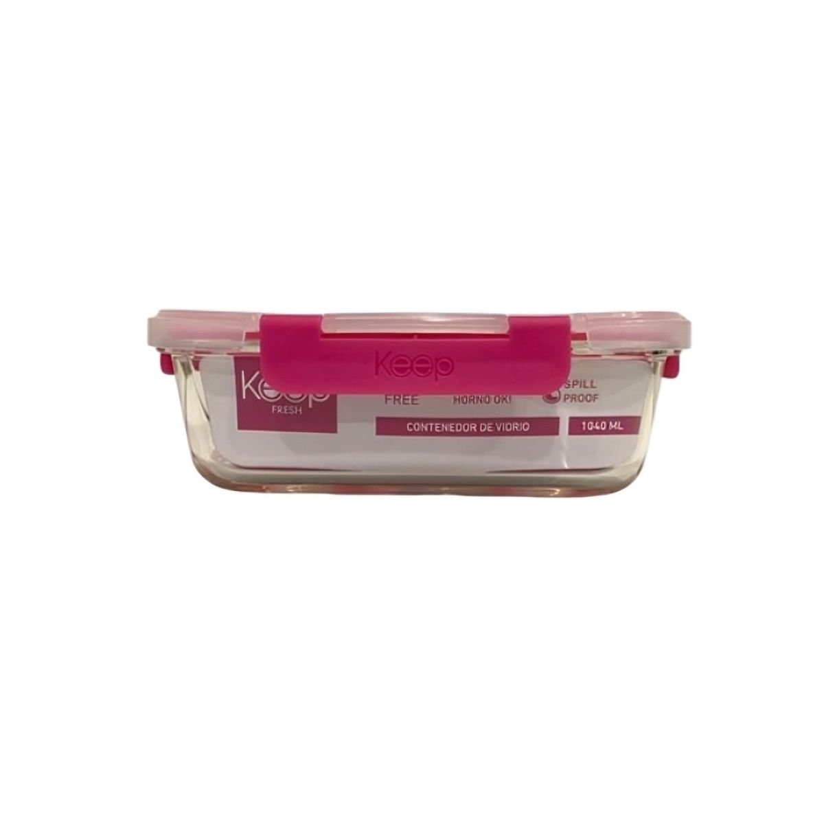 KEEP - HERMETICO RECTANGULAR 640ML GLASS KEEP FUCSIA
