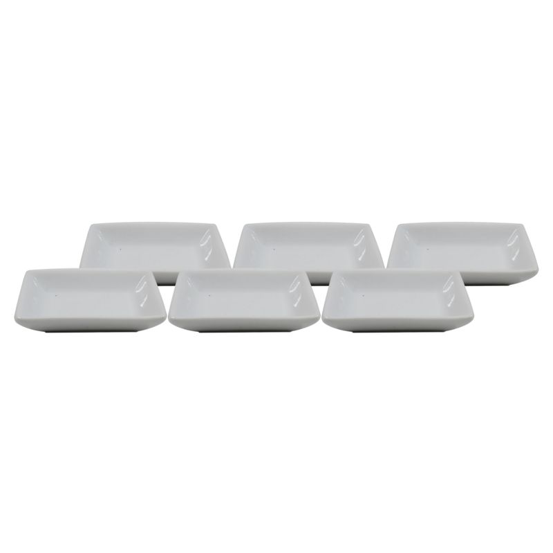 GENERICO - Set de 6 Pocillos Cuadrados de Cerámica color Blanco