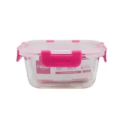 KEEP - HERMETICO CUADRADO 520ML GLASS FUCSIA