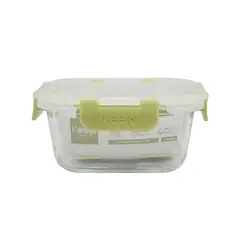 KEEP - HERMETICO CUADRADO 520ML GLASS VERDE