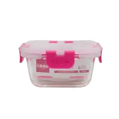 KEEP - HERMETICO CUADRADO 320ML GLASS FUCSIA