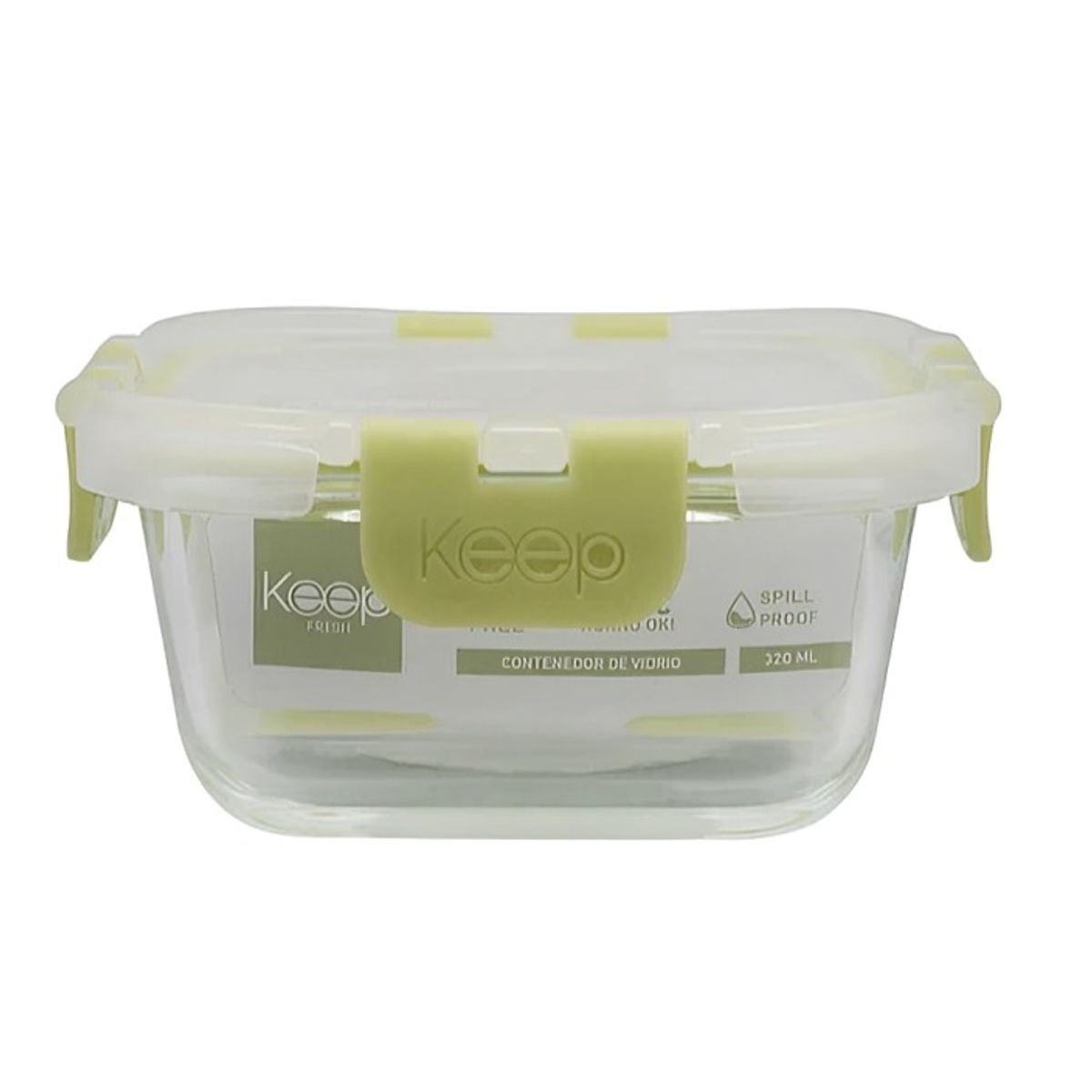 KEEP - HERMETICO CUADRADO 320ML GLASS KEEP VERDE