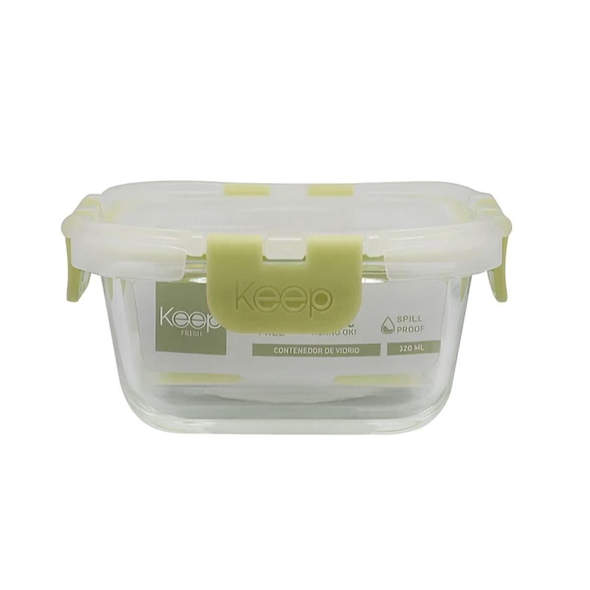 KEEP - HERMETICO CUADRADO 320ML GLASS KEEP VERDE