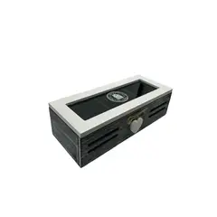 GENERICO - Caja De Té Mediana De Madera 3 Espacios Con Corazon