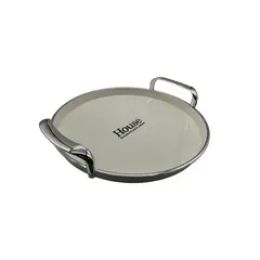 GENERICO - Bandeja Elegante Servir Con Plateado Circular 27cm