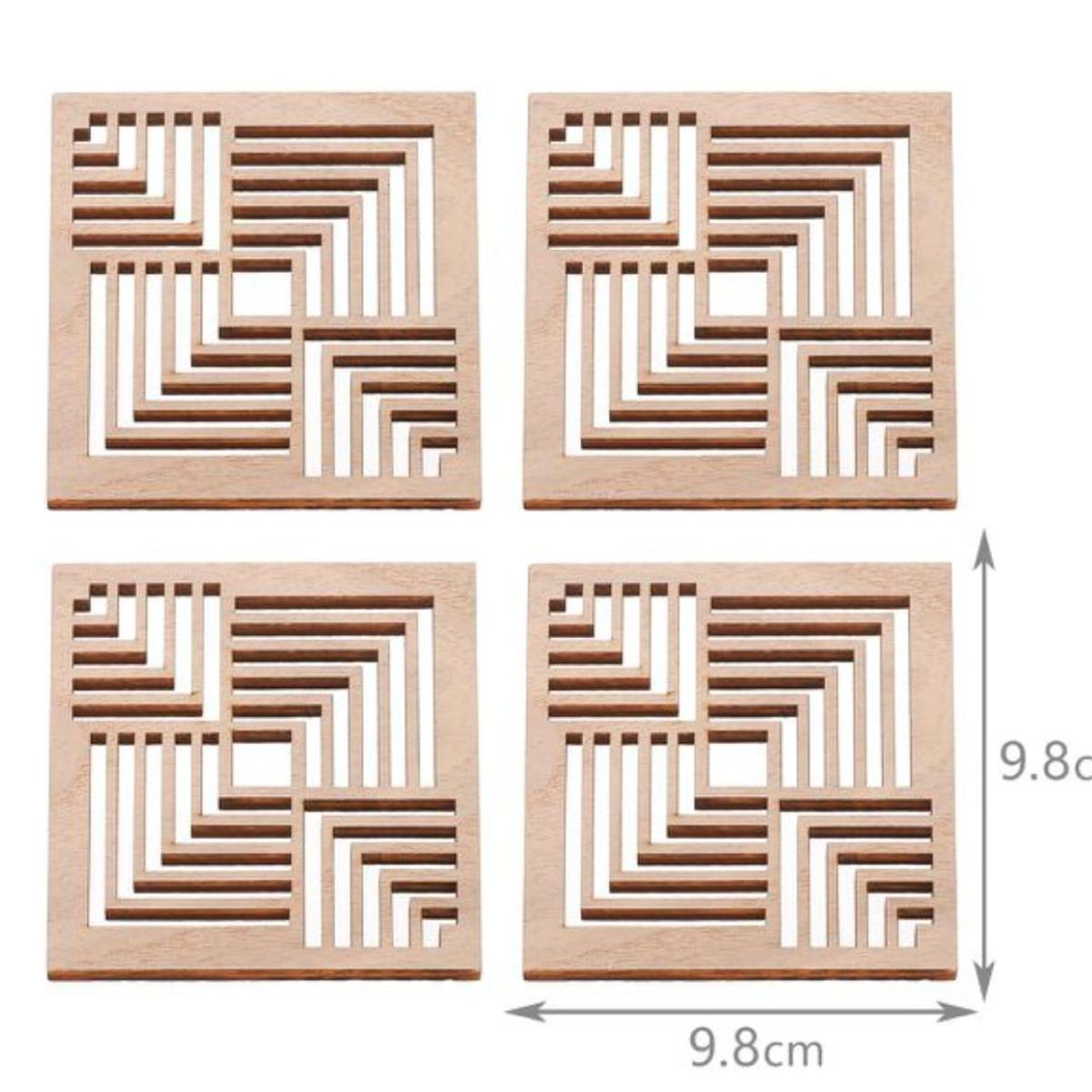 GENERICO - Set De 4 Posavasos Diseño Geometrico Pack 6 Posavasos