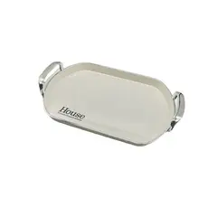 GENERICO - Bandeja Elegante Servir Con Plateado Ovalada 39x27cm