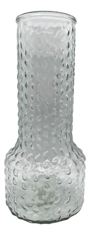Florero Jarron Decorativo Vidrio Diseno Puntos 30cm - Blanco