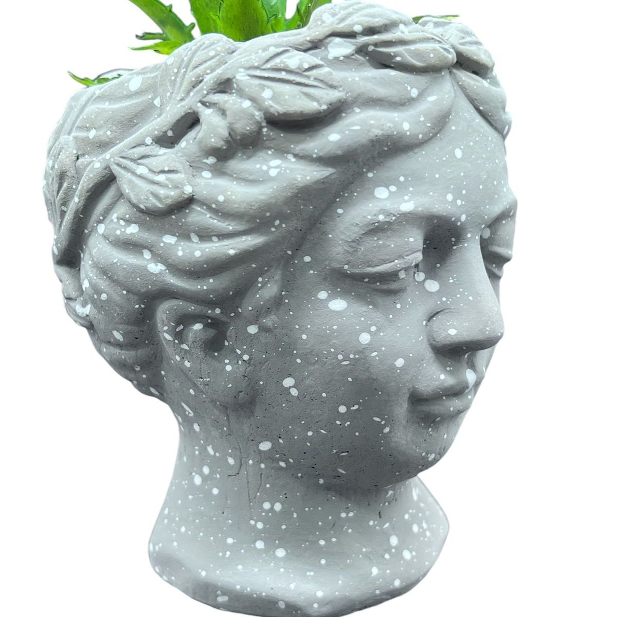 GENERICO - Macetero De Ceramica Planta Artificial Moderno Rostro Griego