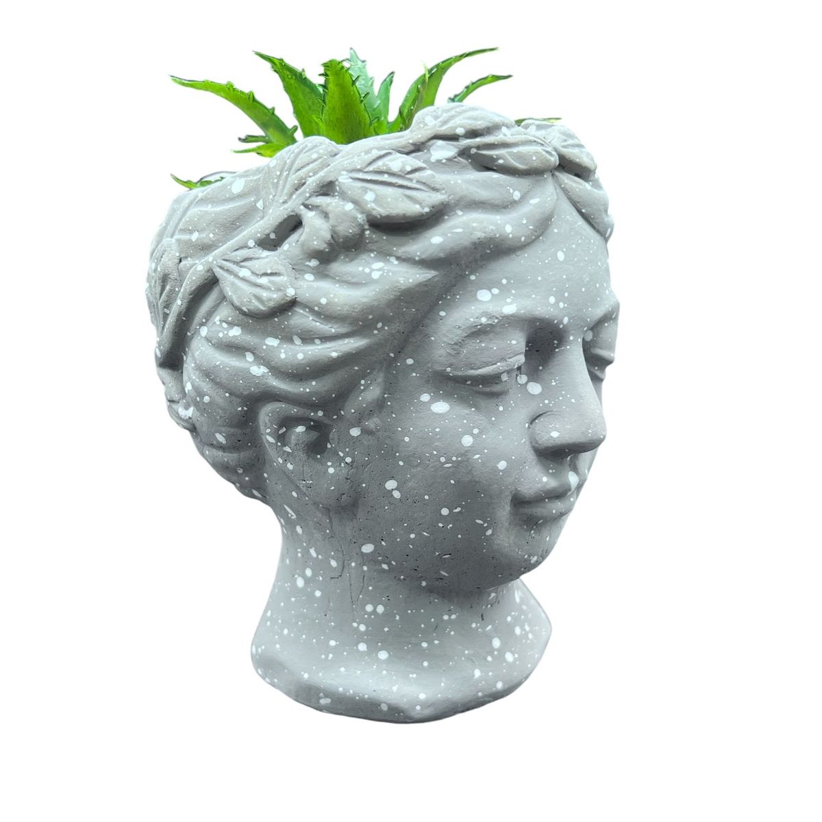 GENERICO - Macetero De Ceramica Planta Artificial Moderno Rostro Griego