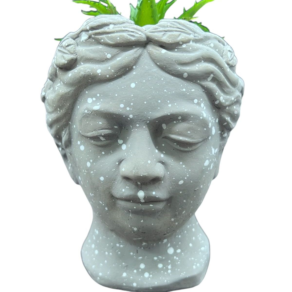 GENERICO - Macetero De Ceramica Planta Artificial Moderno Rostro Griego