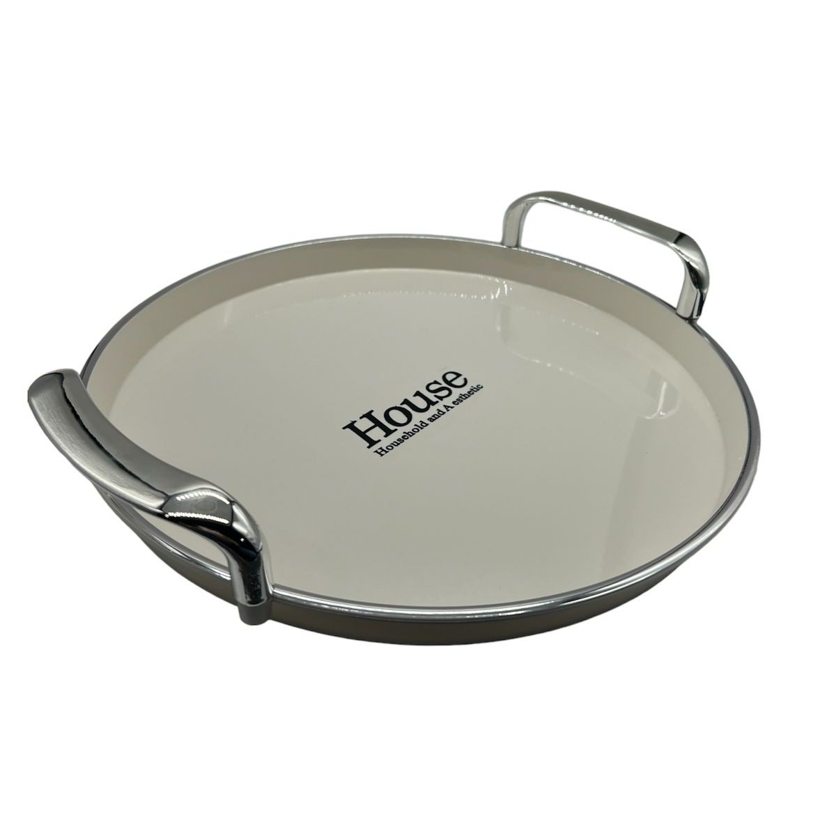 GENERICO - Bandeja Elegante Servir Con Plateado Circular 32cm