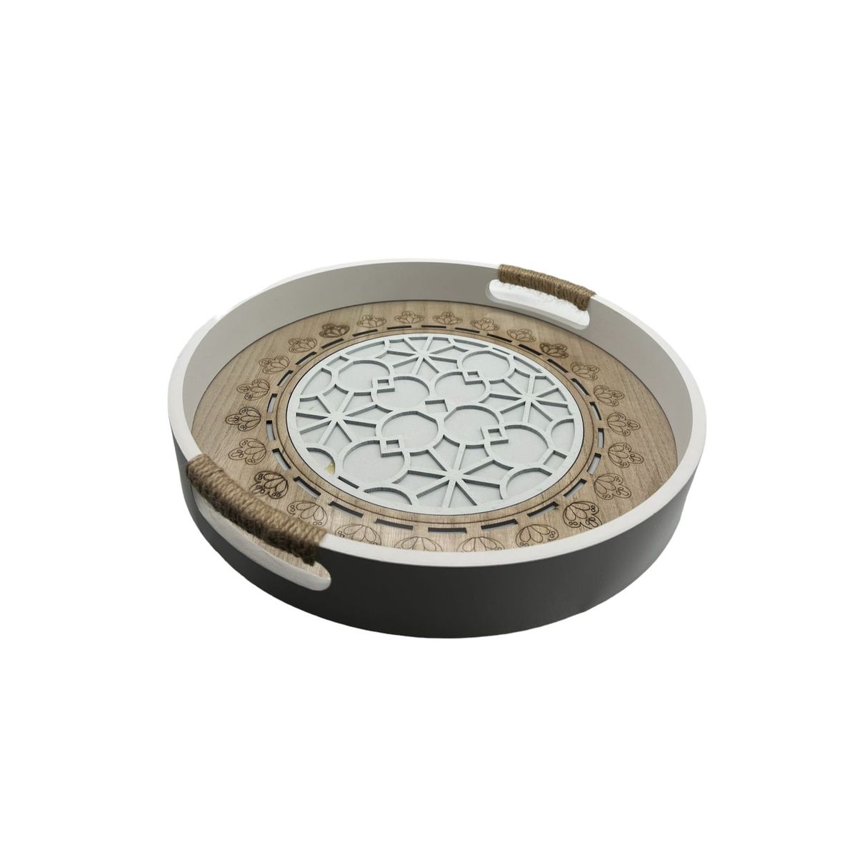 GENERICO - Bandeja Madera Servir Con Diseños Acrilico 30cm