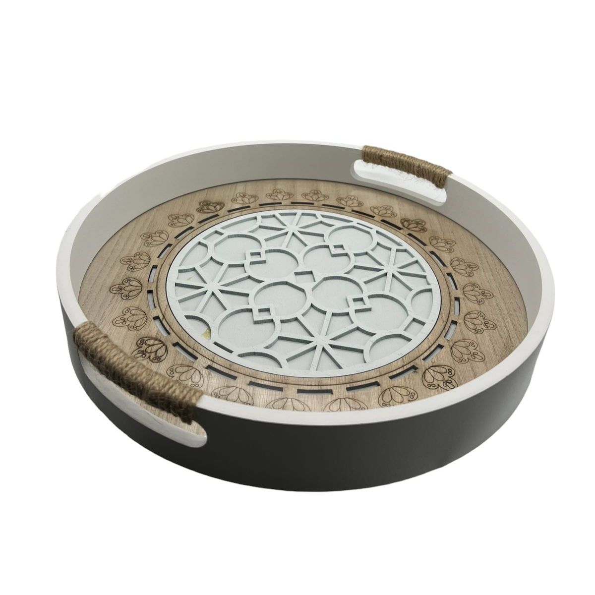 GENERICO - Bandeja Madera Servir Con Diseños Acrilico 35cm