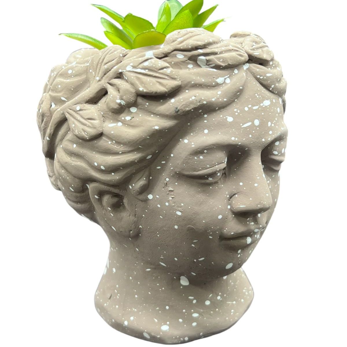 GENERICO - Macetero De Ceramica Planta Artificial Moderno Rostro Griego