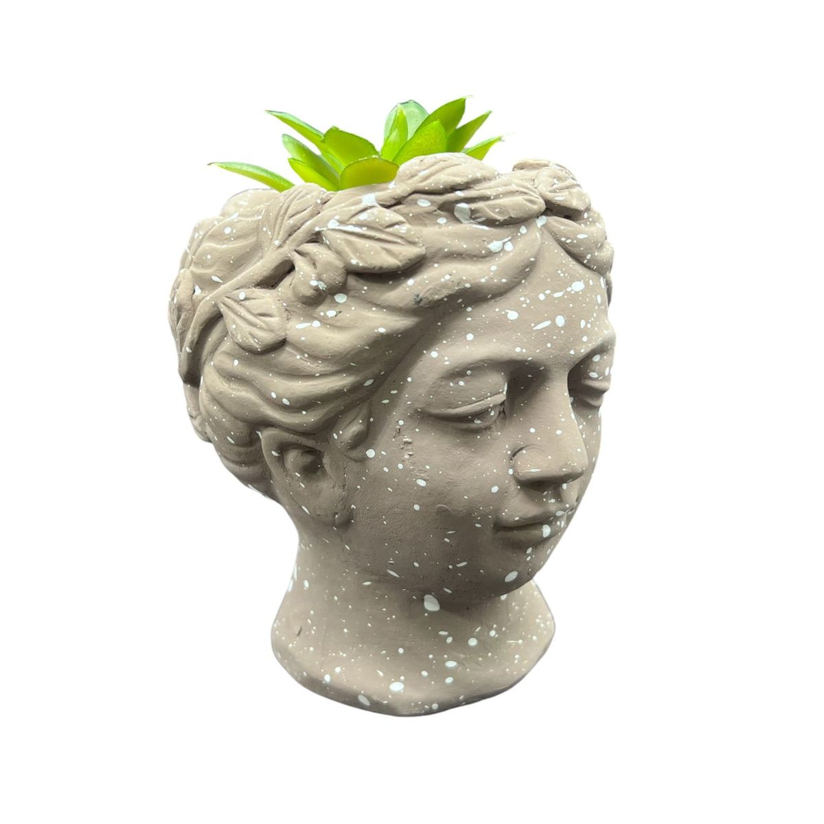GENERICO - Macetero De Ceramica Planta Artificial Moderno Rostro Griego