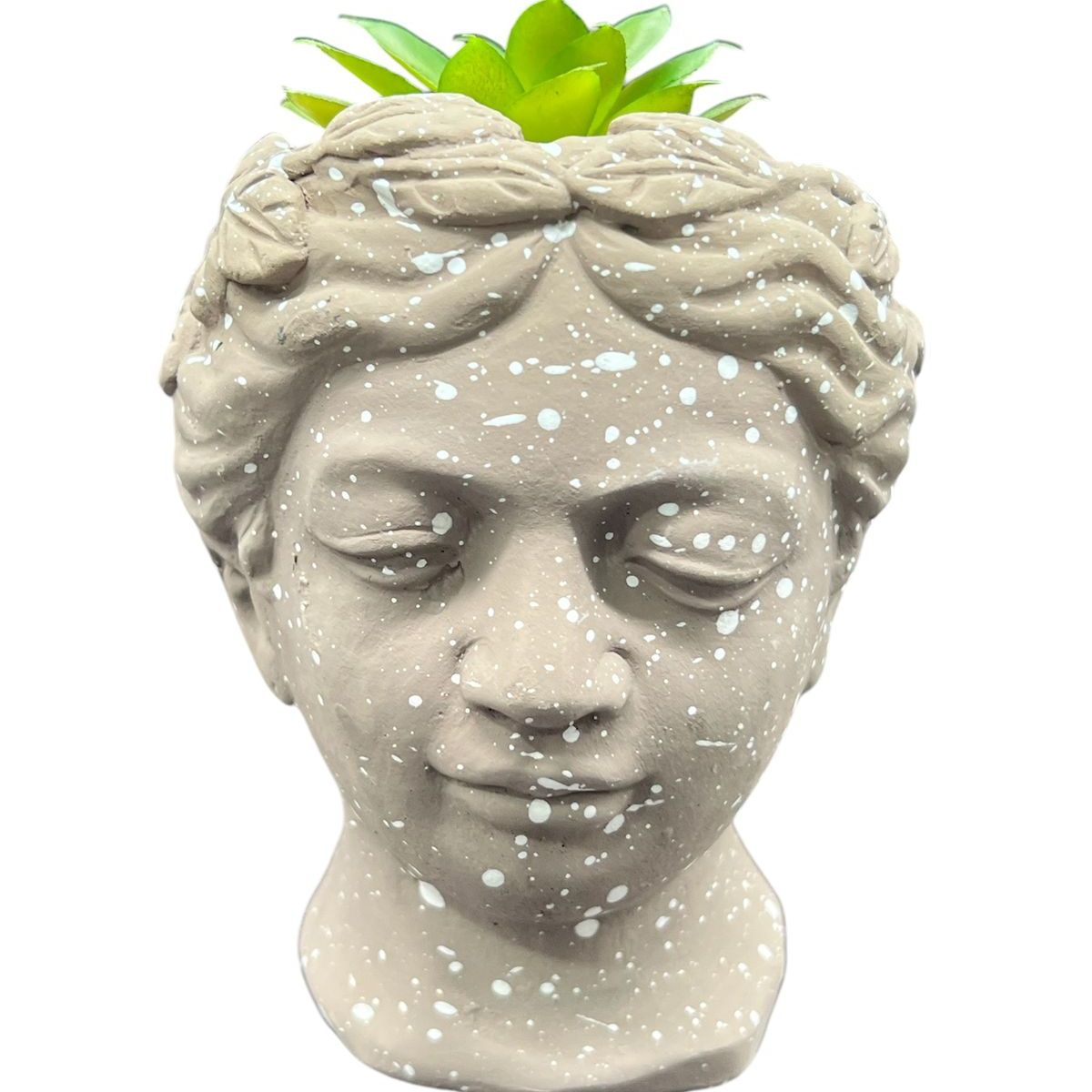 GENERICO - Macetero De Ceramica Planta Artificial Moderno Rostro Griego