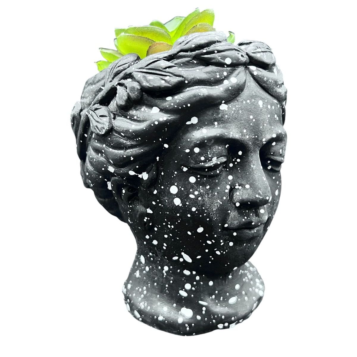 GENERICO - Macetero De Ceramica Planta Artificial Moderno Rostro Griego