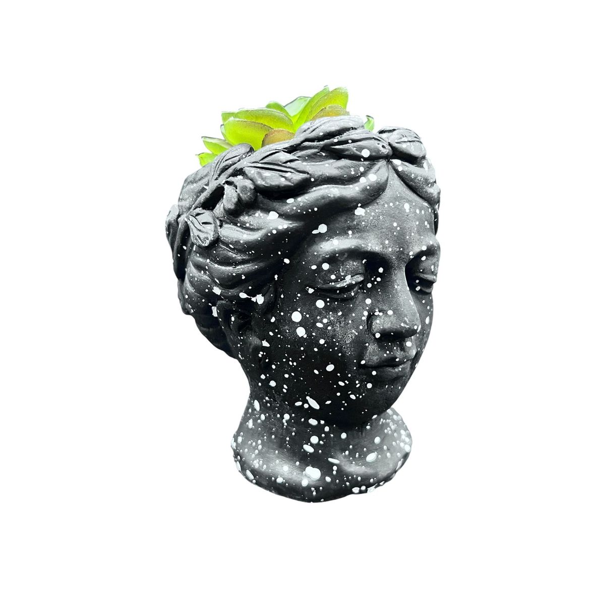 GENERICO - Macetero De Ceramica Planta Artificial Moderno Rostro Griego