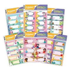 ADETEC - Etiqueta Escolar Fantasia Niña Autodhesiva 1 Hoja