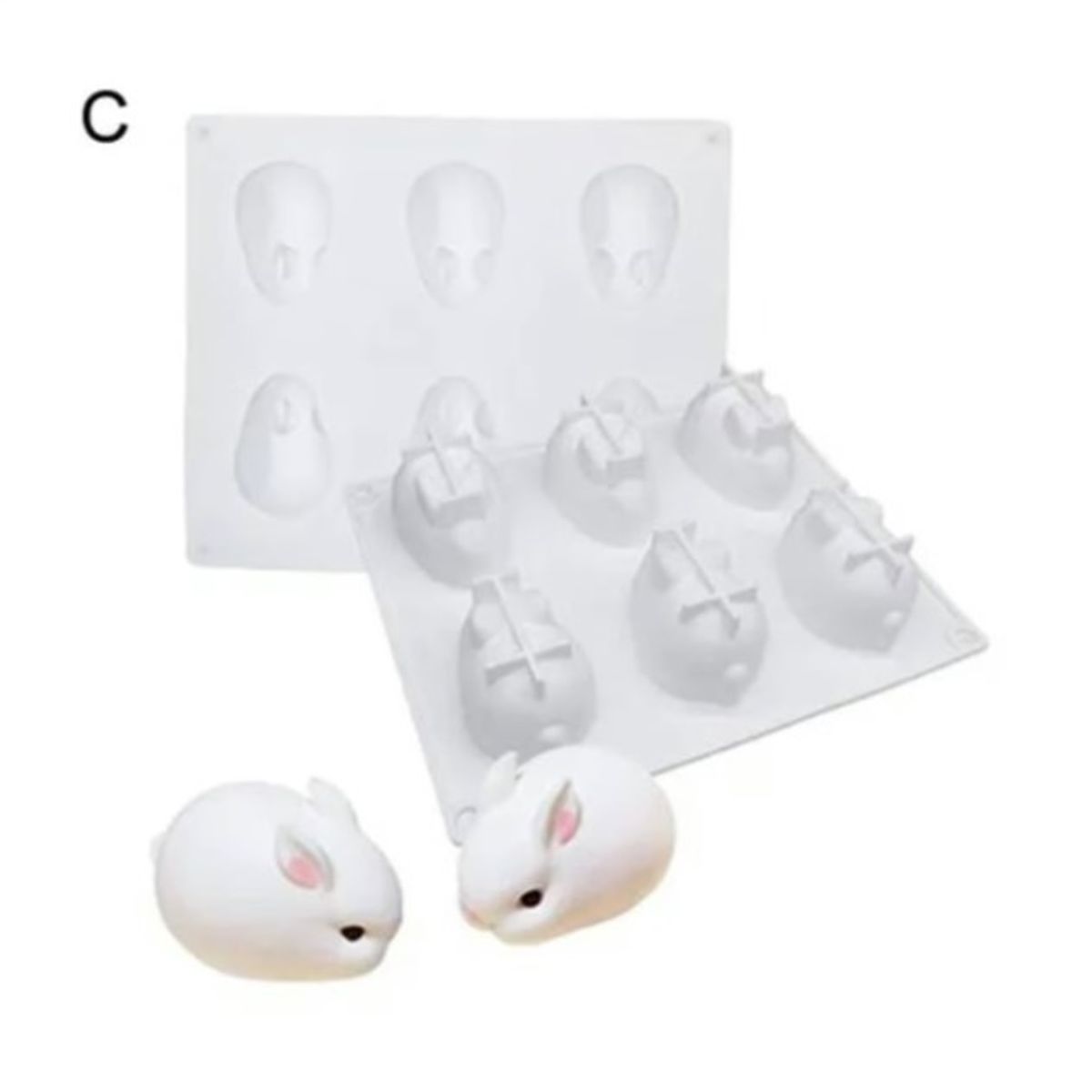 GENERICO - Molde De Silicona Con Forma De Conejo Oriental En 3d Molde