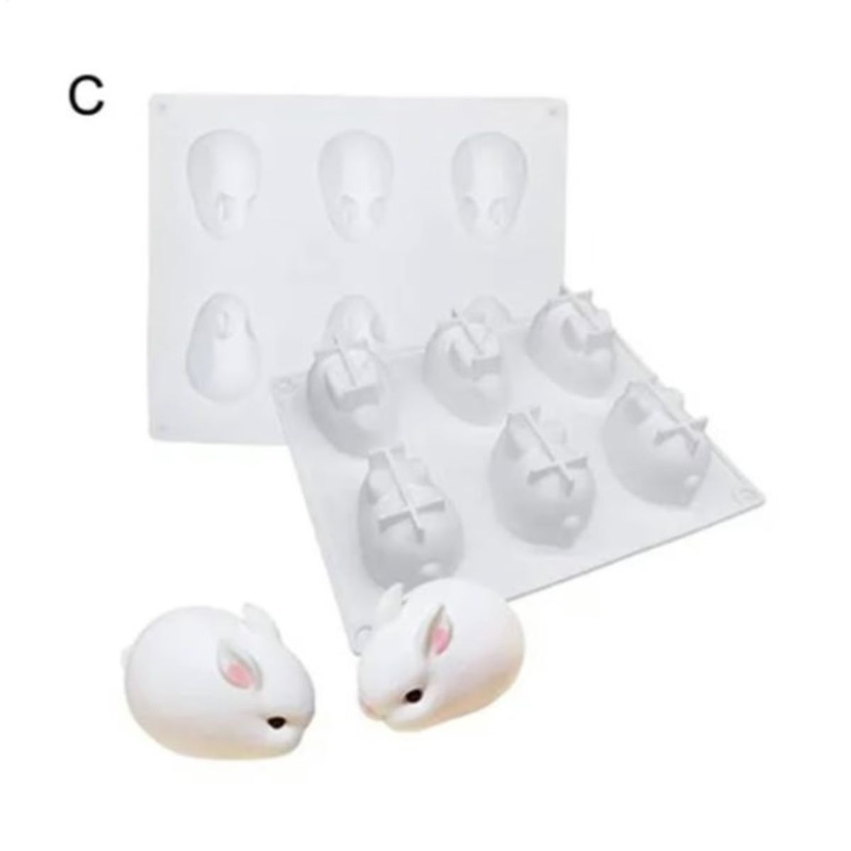 GENERICO - Molde De Silicona Con Forma De Conejo Oriental En 3d Molde