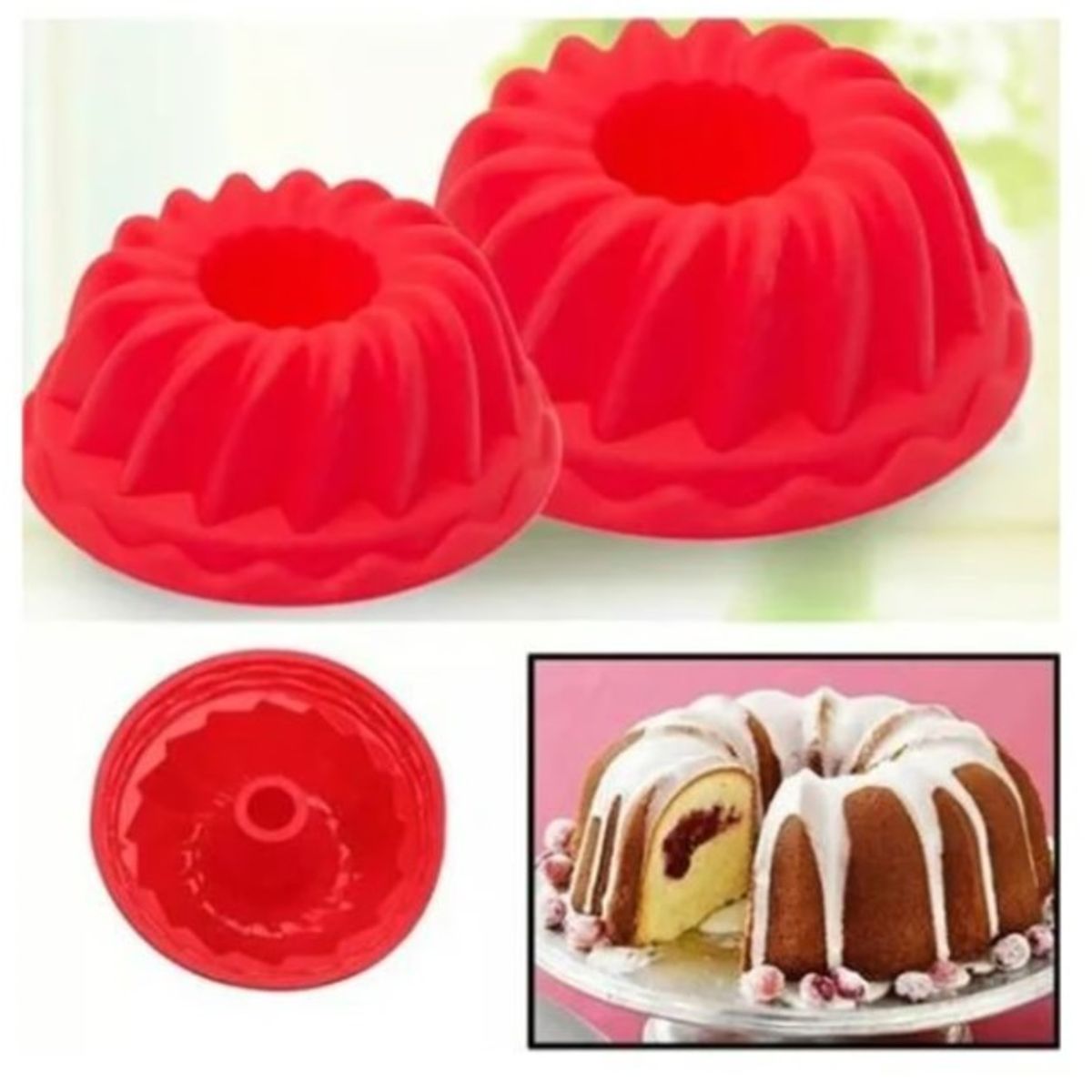 GENERICO - Molde De Silicona Para Queque 25 Cm Pastelería Repostería