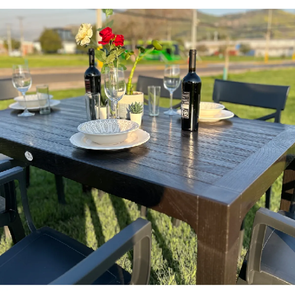 GENERICO - Comedor terraza madeira 6 personas alta resistencia y durabilidad