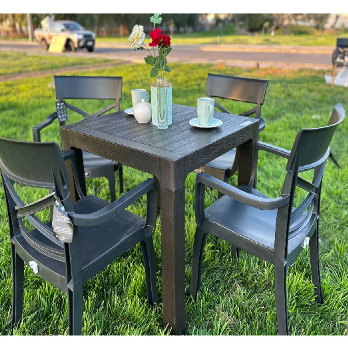 GENERICO - Comedor terraza madeira 4 personas alta resistencia y durabilidad