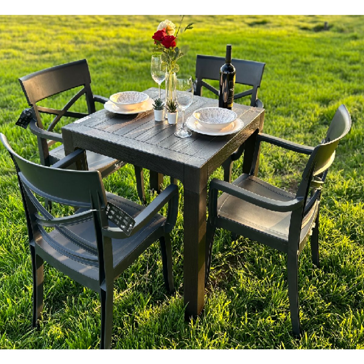 GENERICO - Comedor terraza madeira  4 personas alta resistencia y durabilidad