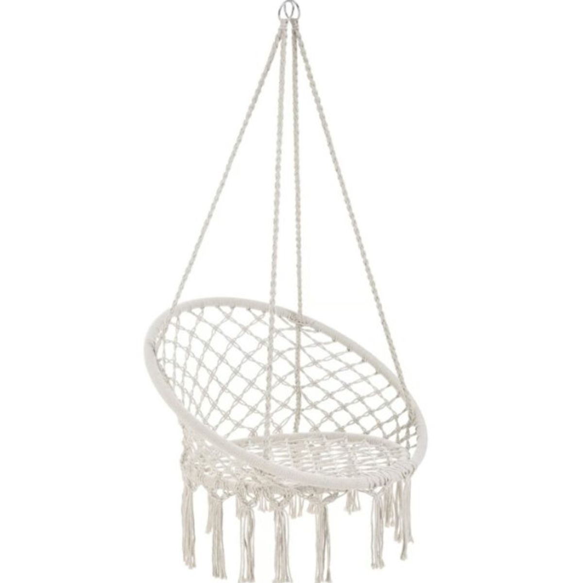 GENERICO - Silla Hamaca Colgante Columpio Terraza Beige tejida