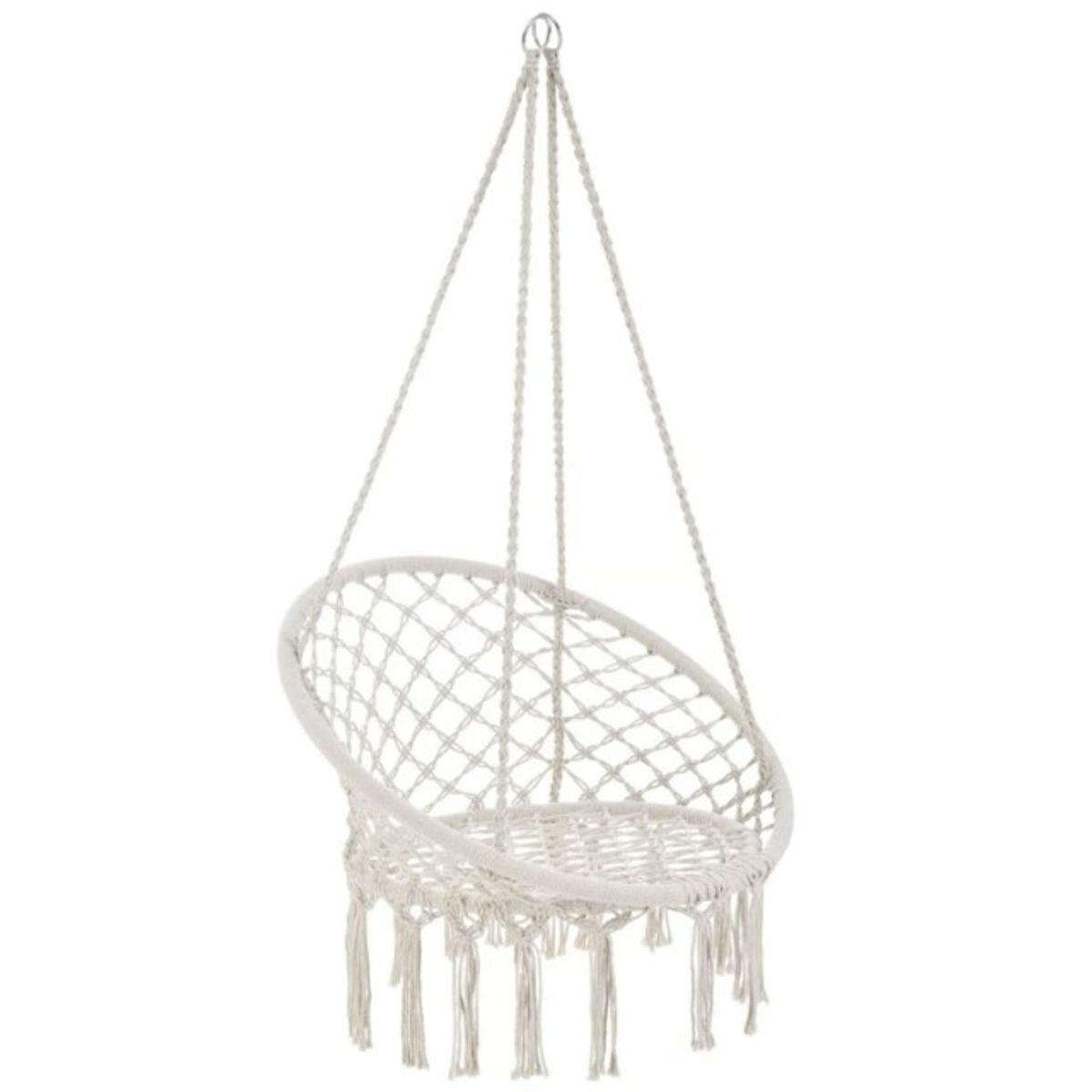 GENERICO - Silla Hamaca Colgante Columpio Terraza Beige tejida