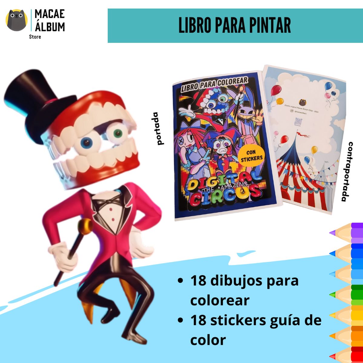 GENERICO - Libro Para Pintar Circo Digital con stickers