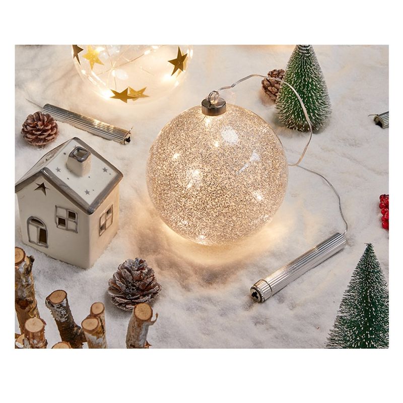 GENERICO - Bola de vidrio colgante iluminada LED 18cm