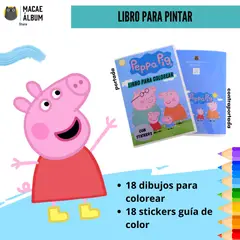 GENERICO - Libro para pintar Peppa Pig con stickers