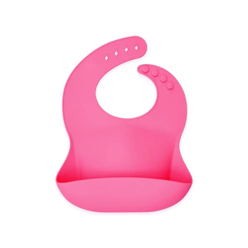 GENERICO - Babero De Silicona Recolector De Comida Para Bebés Fucsia