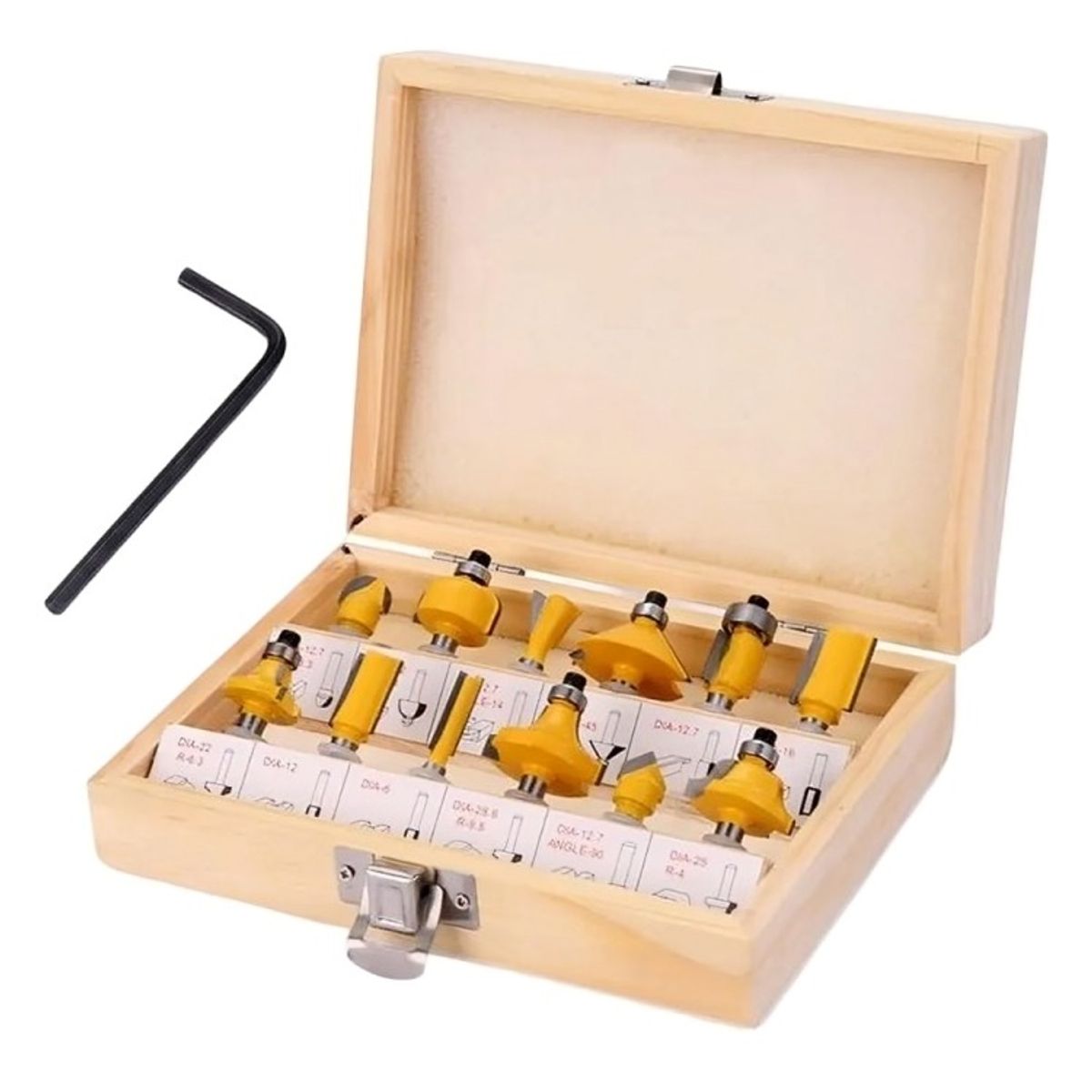 OEM - Juego De 12 Brocas Fresas Madera Router 6.35mm 1/4