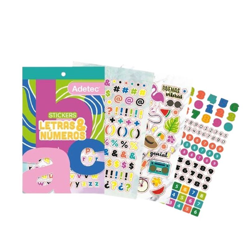 ADETEC - Block De Stickers Letras Y Números