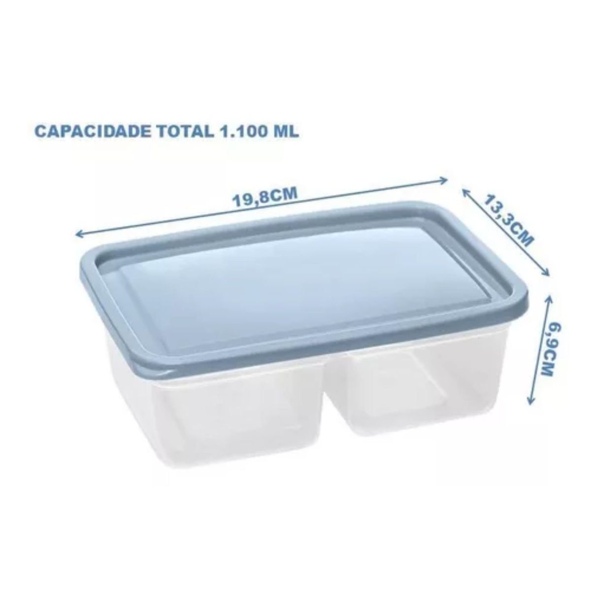 JAGUAR - 2 Taper Contenedor Doble Division Envase 1.1 Litros Celeste