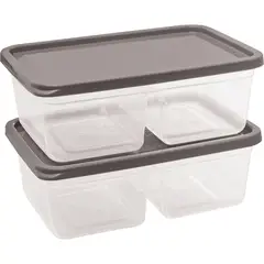 JAGUAR - 2 Taper Contenedor Doble Division Envase 1.1 Litros Gris