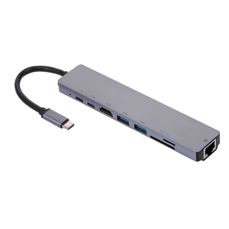 GENERICO - HUB USB TIPO C 8 EN 1 DOCKING STATION