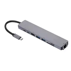 GENERICO - HUB USB TIPO C 8 EN 1 DOCKING STATION