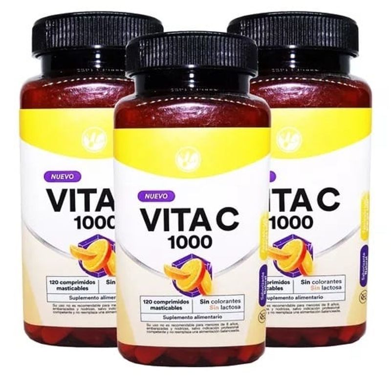 NATURAL FARM - Vitamina C 1000mg Nf 3 Frascos 360 Comp.  3x120