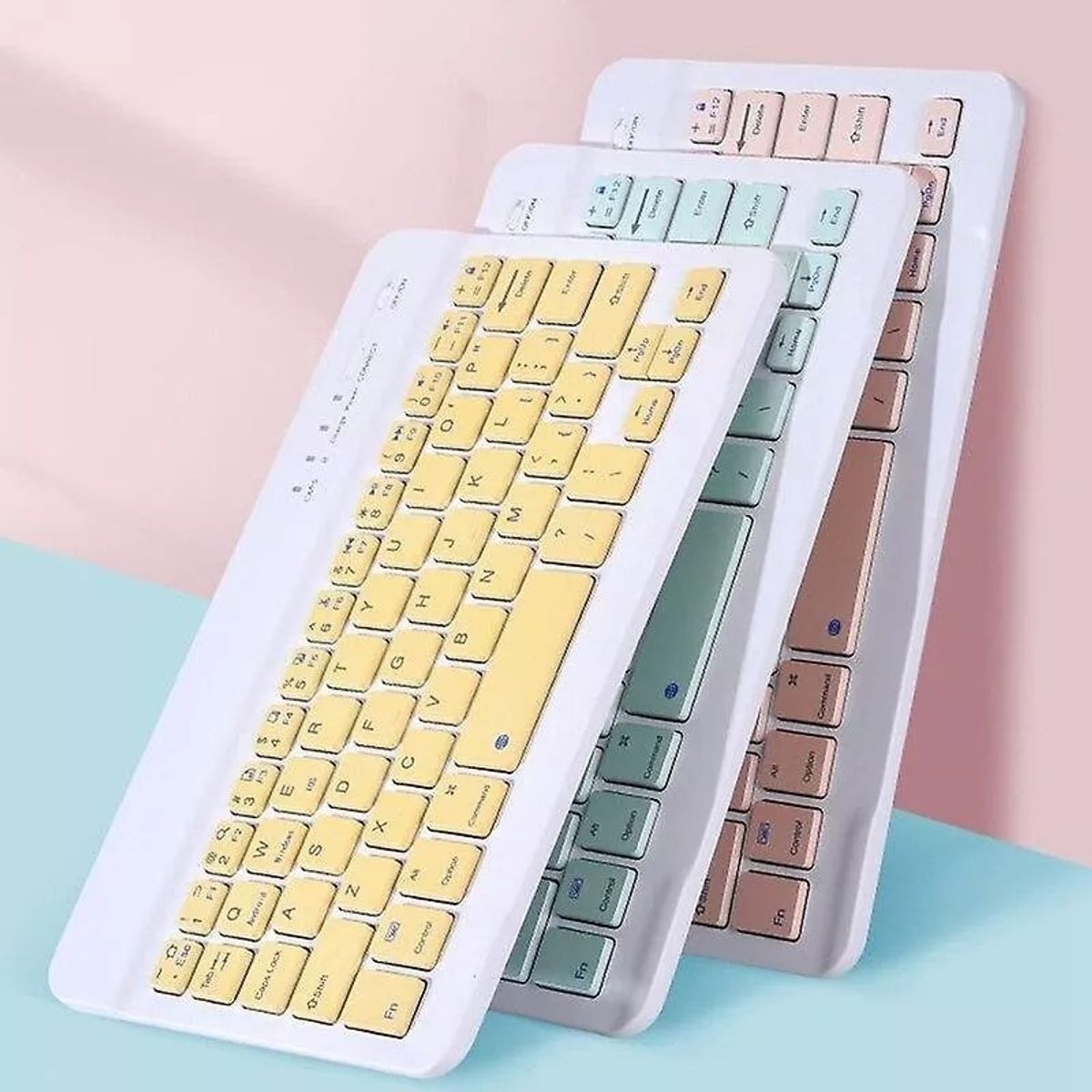 GENERICO - Kit Teclado Y Mouse Slim Pastel Bt Windows Apple Android